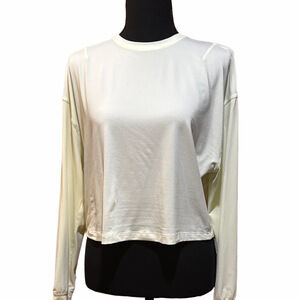 Lululemon Athletica Neon Yellow Crop Top Long Sleeve